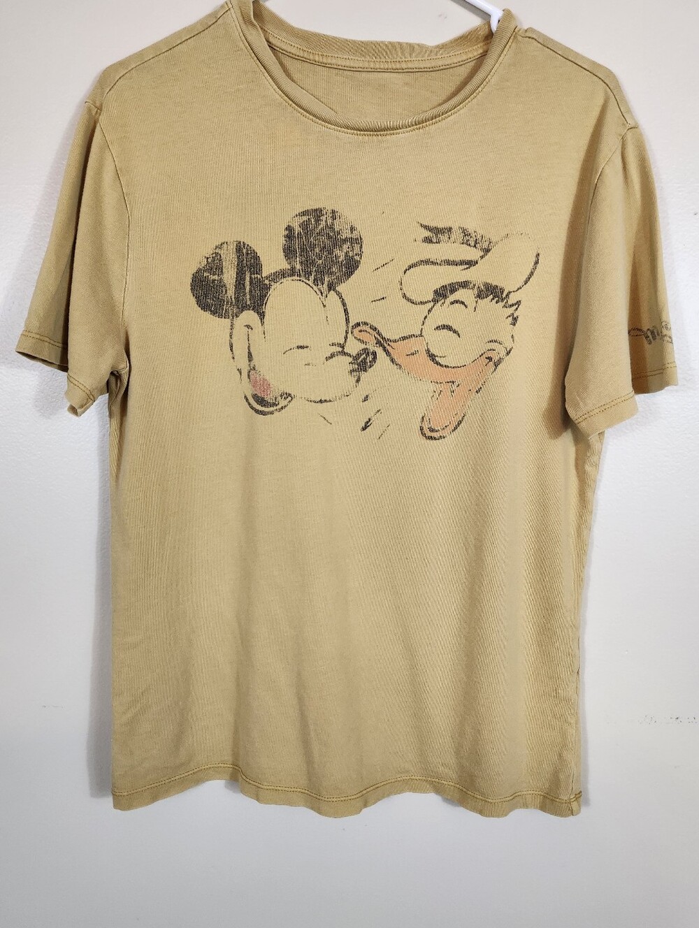 Disney Store Mickey Mouse and Donald Duck laughing graphic tee, vintage style